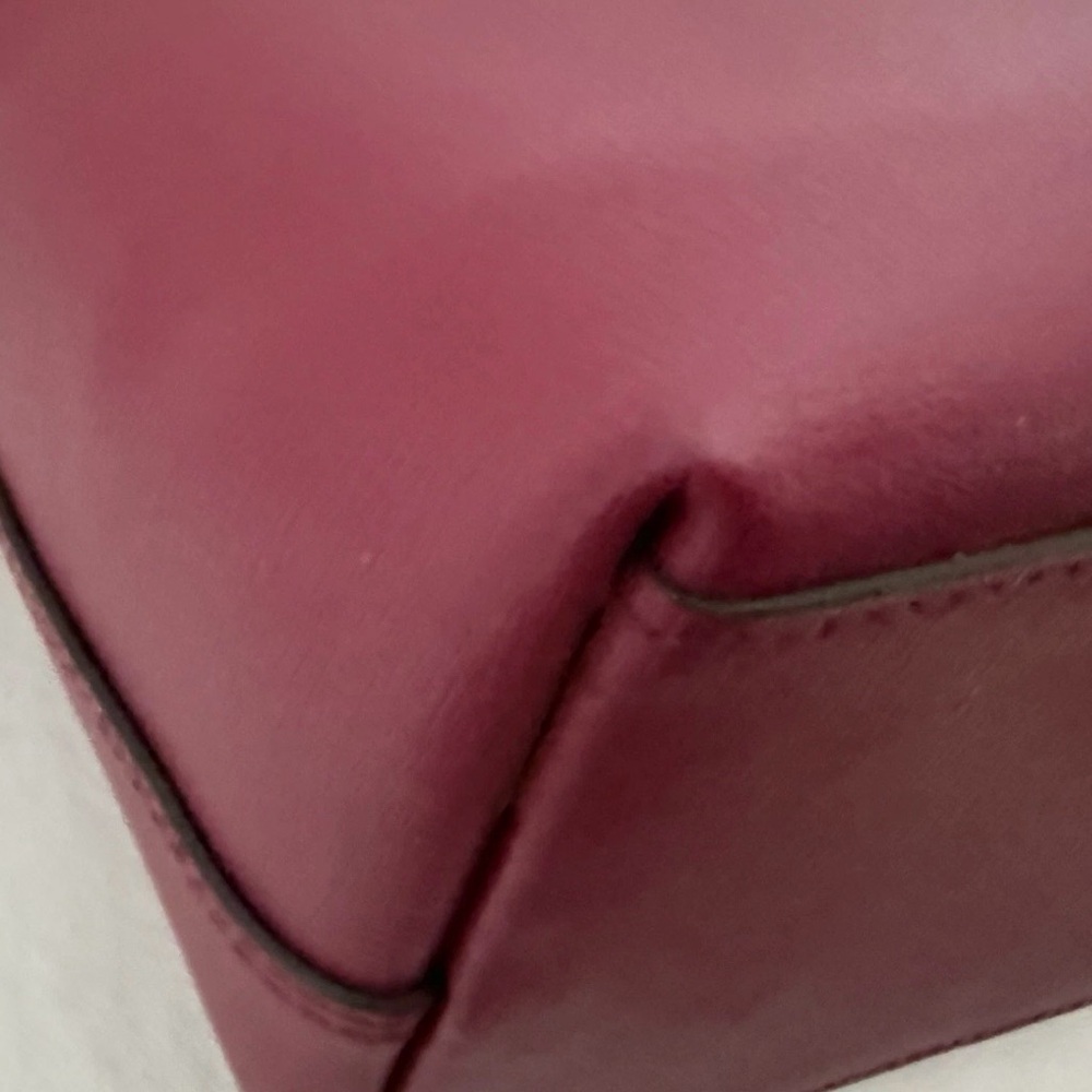 Kate Spade Patrice Satchel Crossbody Bag Deep Red Cranberry Leather - Picture 10 of 16
